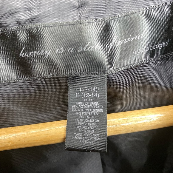 Apostrophe Black Textured Pea Coat - Picture 4 of 4